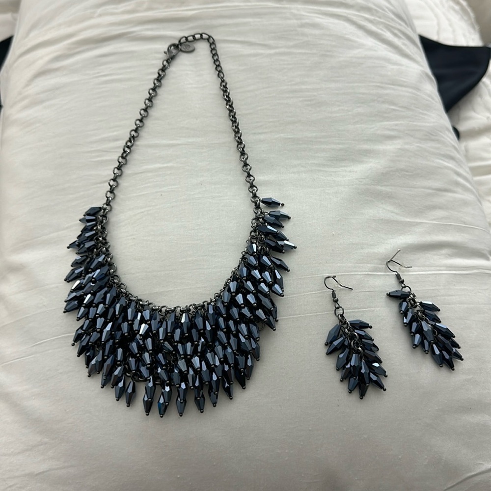 Blue stone necklace.